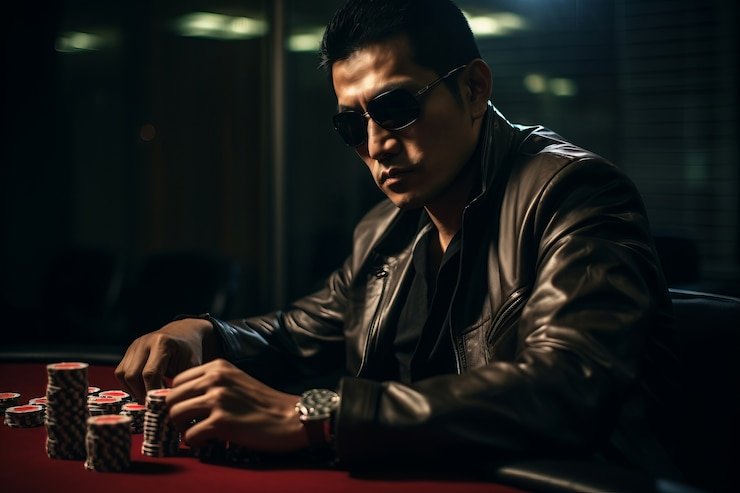 Dealer Ceme Online menjelaskan kartu kepada pemain di meja bewokbet